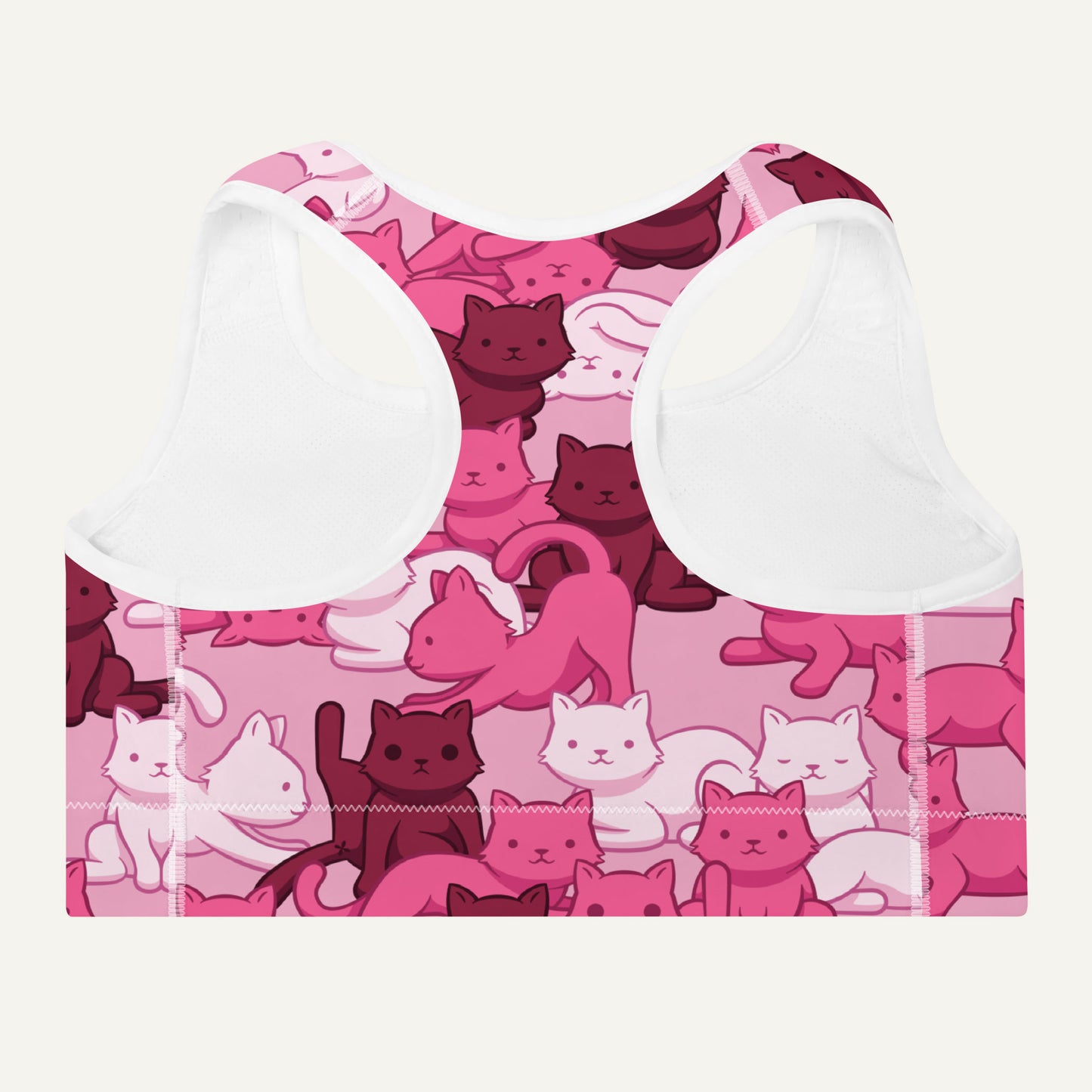 Cats Camouflage Pink Padded Sports Bra