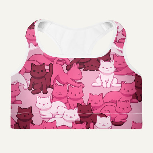 Cats Camouflage Pink Padded Sports Bra