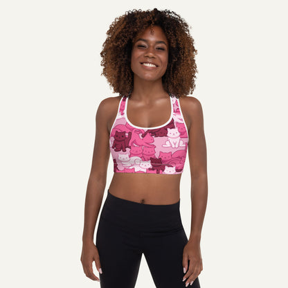 Cats Camouflage Pink Padded Sports Bra