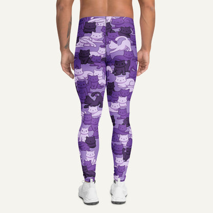 Purple Camo Cat Men's Leggings