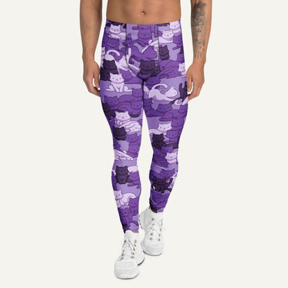 Purple Camo Cat Men's Leggings