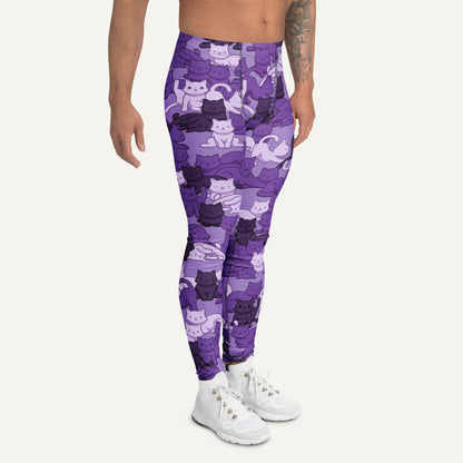 Purple Camo Cat Men's Leggings