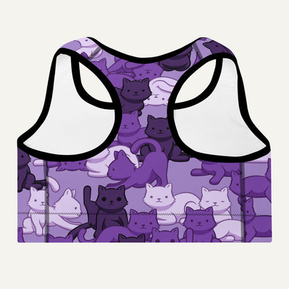 Cats Camouflage Purple Padded Sports Bra