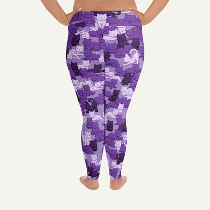 Cats Camouflage Purple Plus Size Leggings