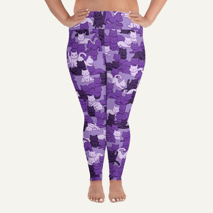 Cats Camouflage Purple Plus Size Leggings