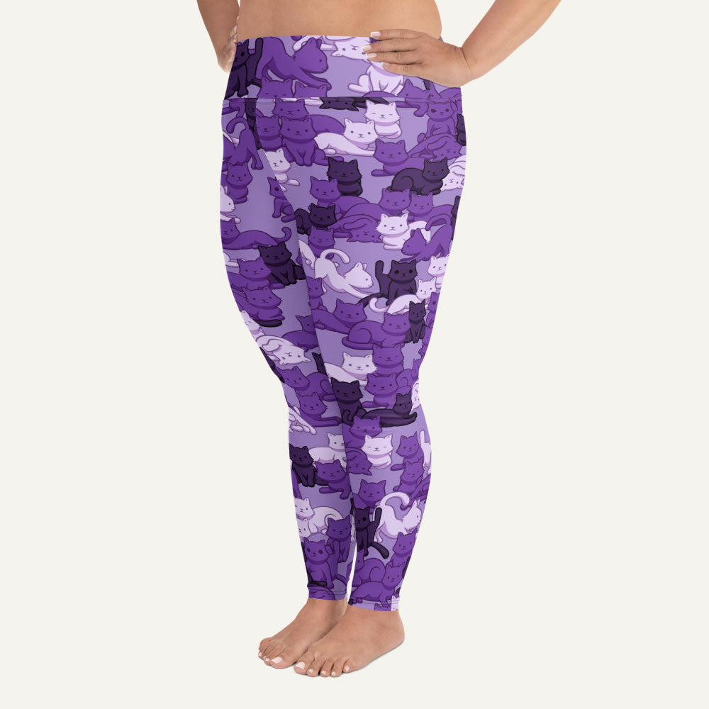 Cats Camouflage Purple Plus Size Leggings