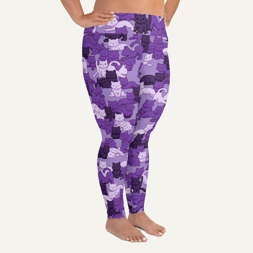 Cats Camouflage Purple Plus Size Leggings