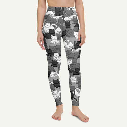 Cats Camouflage Urban High-Waisted Leggings