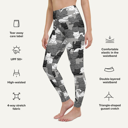 Cats Camouflage Urban High-Waisted Leggings