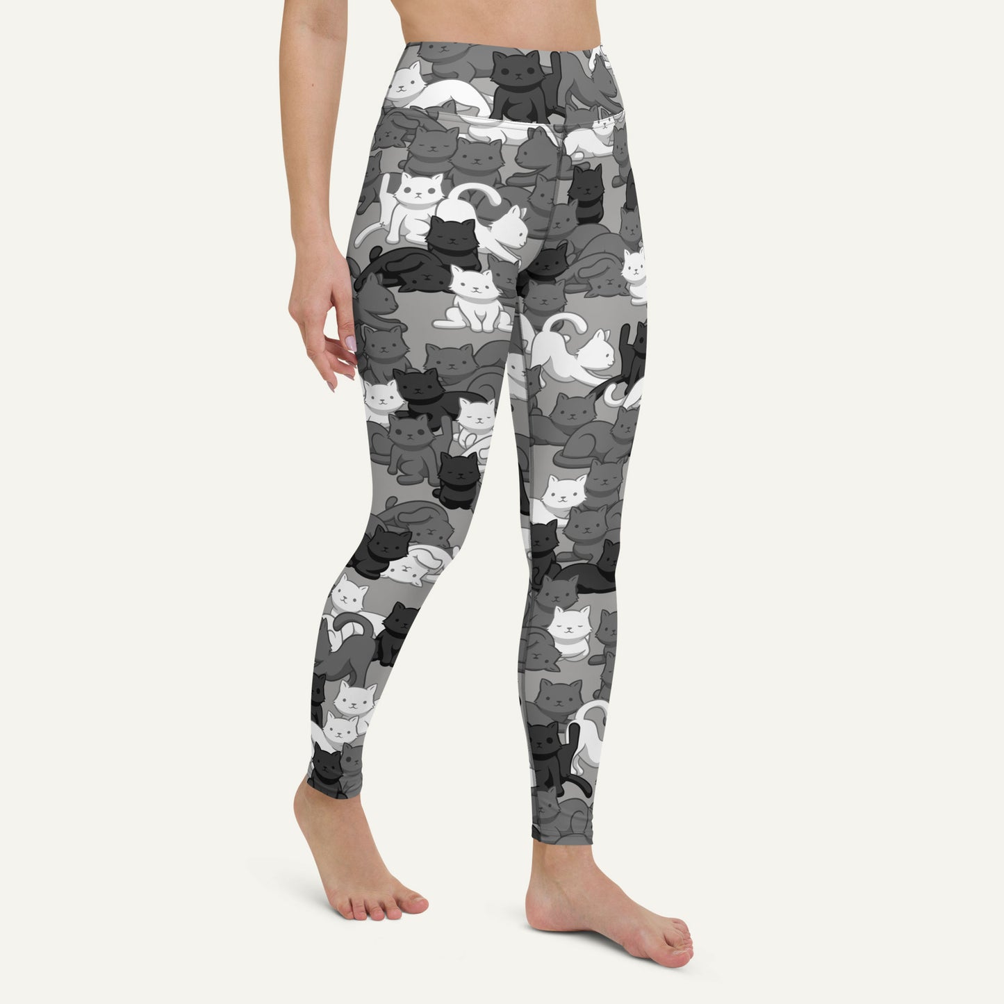 Cats Camouflage Urban High-Waisted Leggings