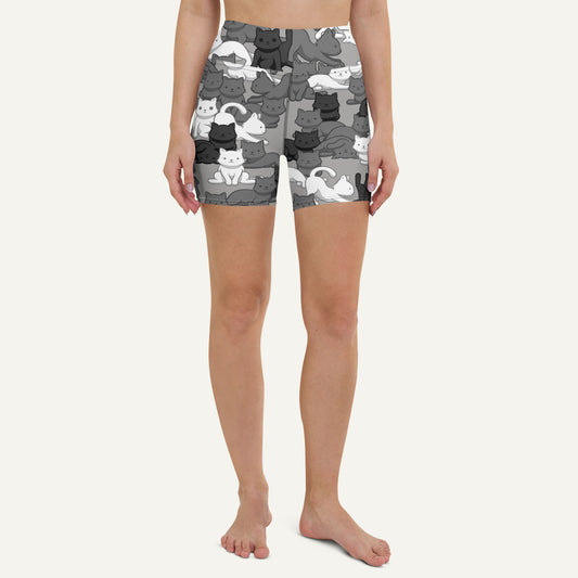 Cats Camouflage Urban High-Waisted Shorts