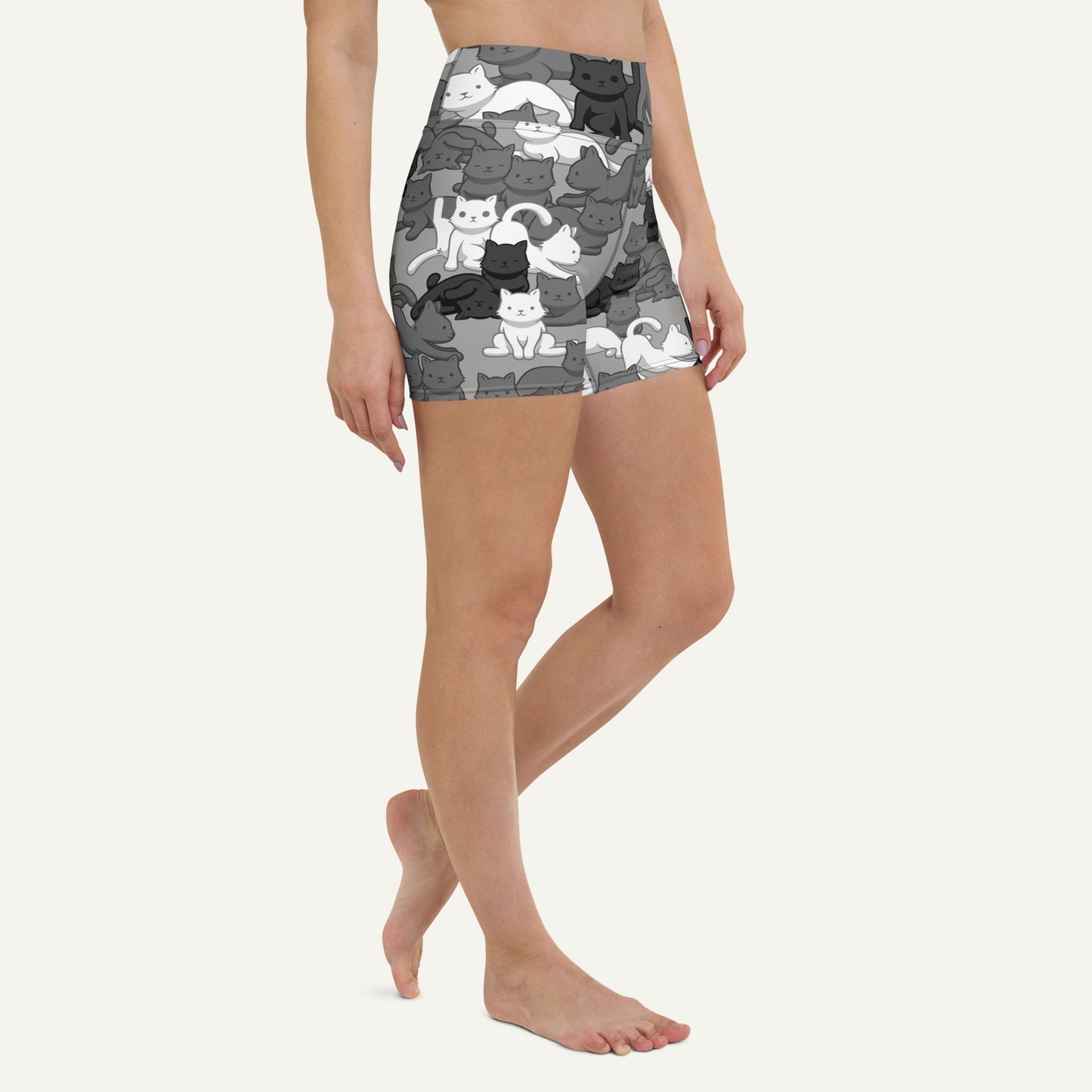 Cats Camouflage Urban High-Waisted Shorts