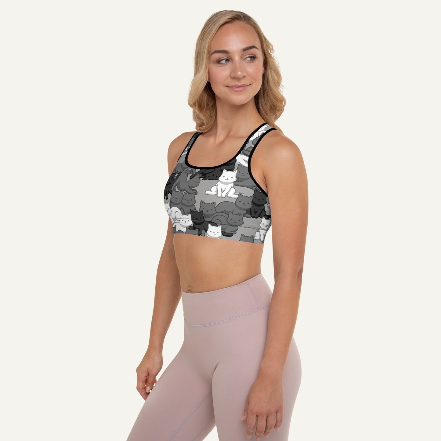 Cats Camouflage Urban Padded Sports Bra