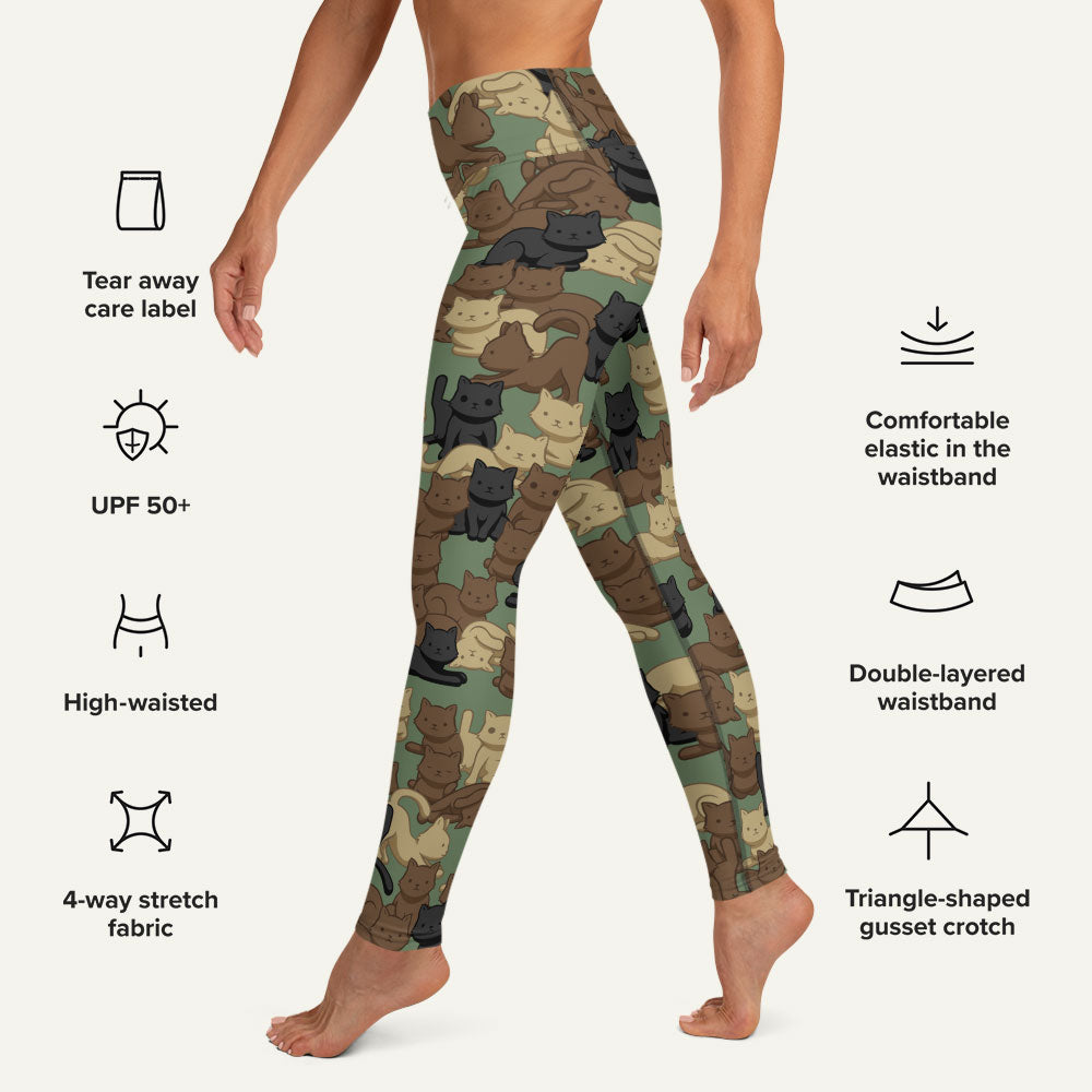 Cats Camouflage Woodland High-Waisted Leggings