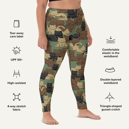 Woodland Camo Cat High-Waisted Leggings
