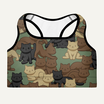 Cat Camouflage Print Sports Bra