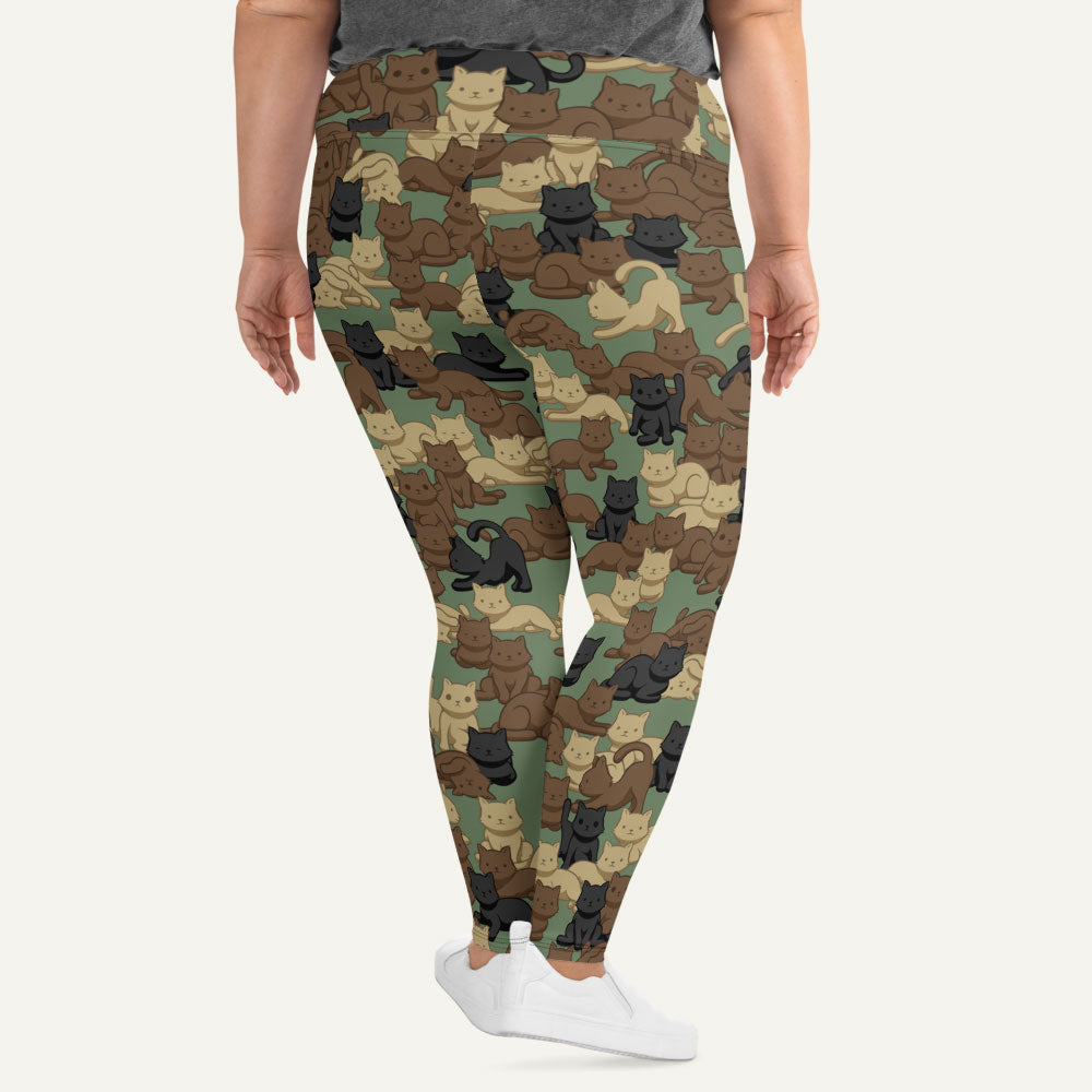 Cats Camouflage Woodland Plus Size Leggings