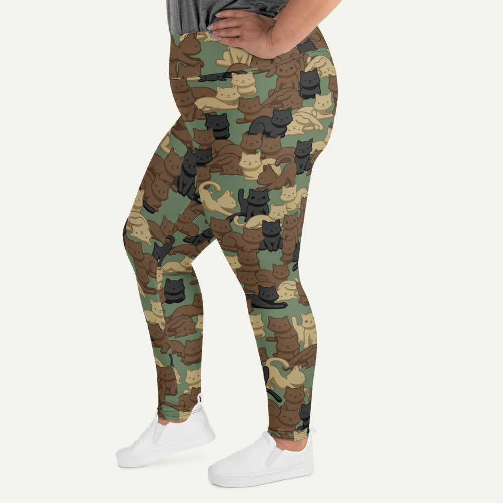 Cats Camouflage Woodland Plus Size Leggings