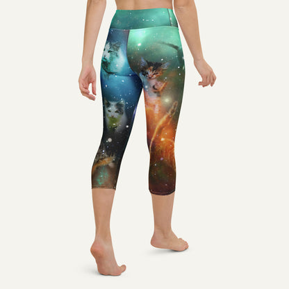 Cats In Space High-Waisted Capri Leggings