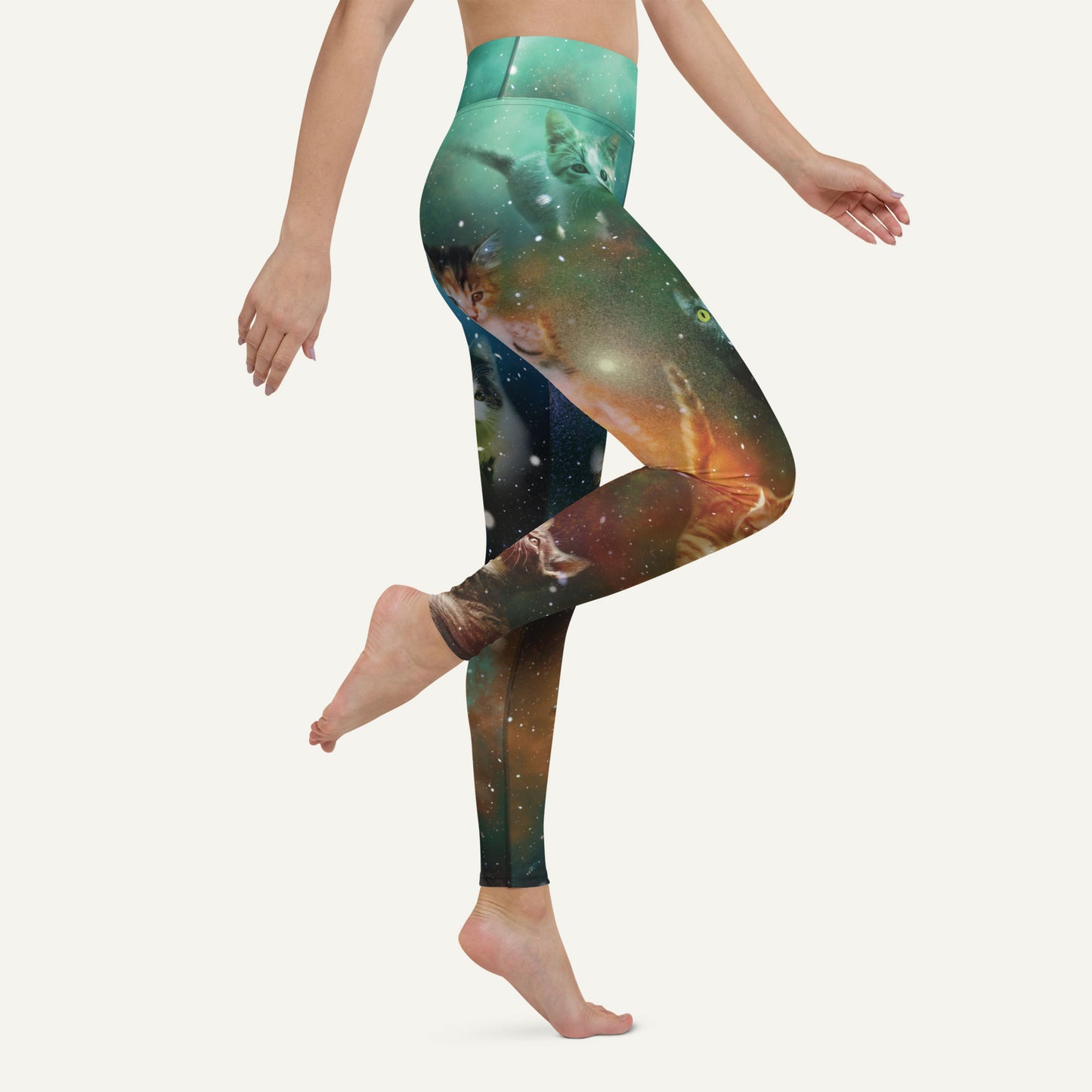 Cats In Space High-Waisted Leggings
