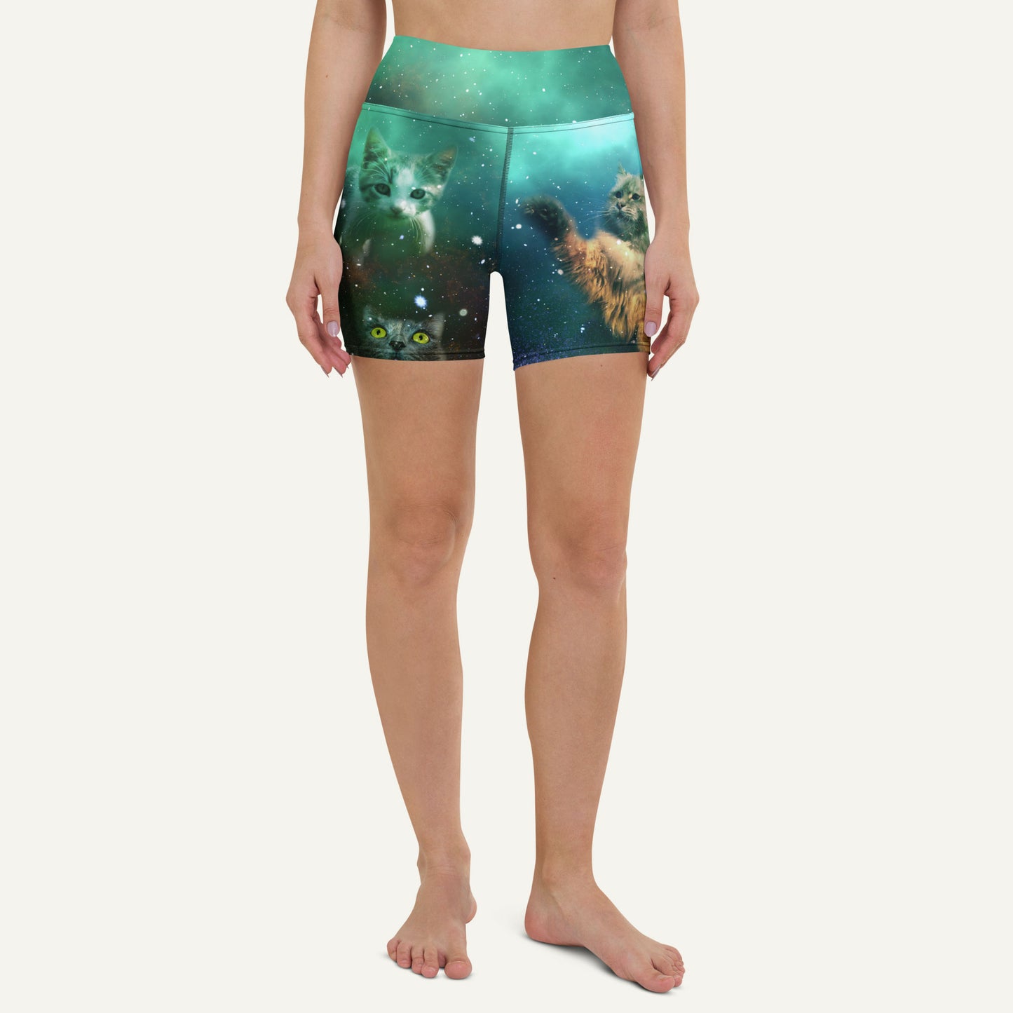 Cats In Space High-Waisted Shorts