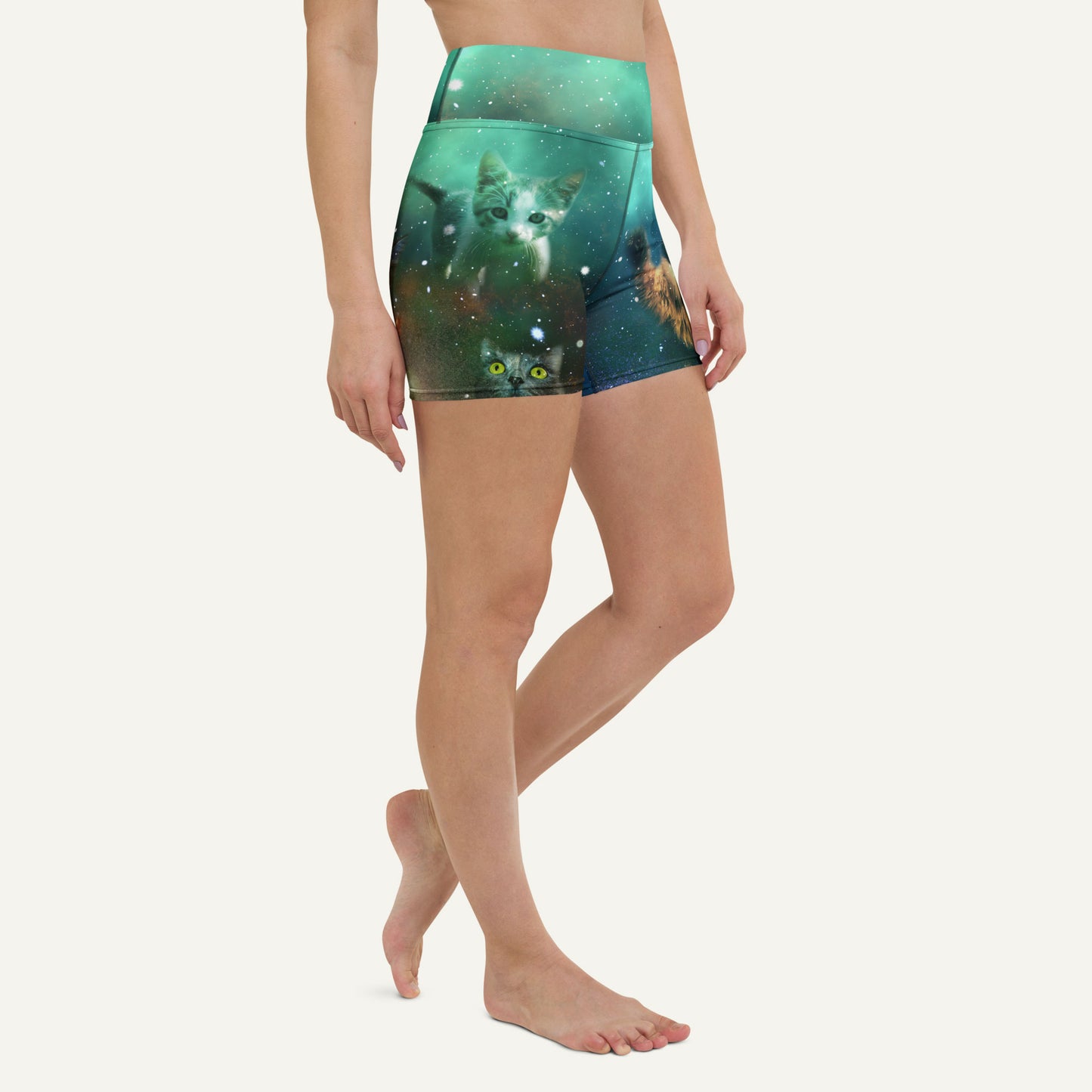 Cats In Space High-Waisted Shorts