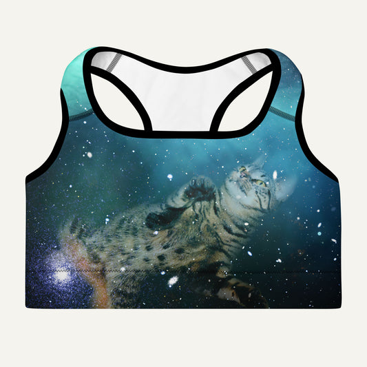 Cats In Space Padded Sports Bra
