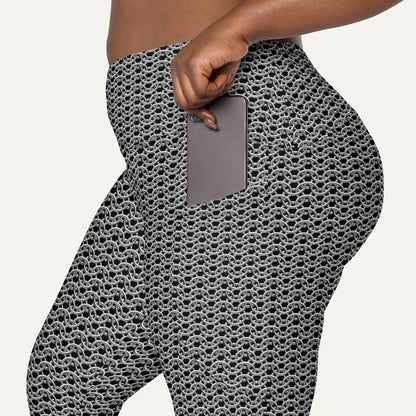 Chain Mail Crossover Leggings With Pockets