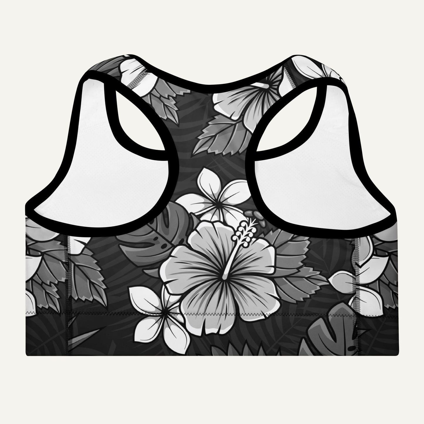 Charcoal Tropical Florals Padded Sports Bra - Ministry of Sweat