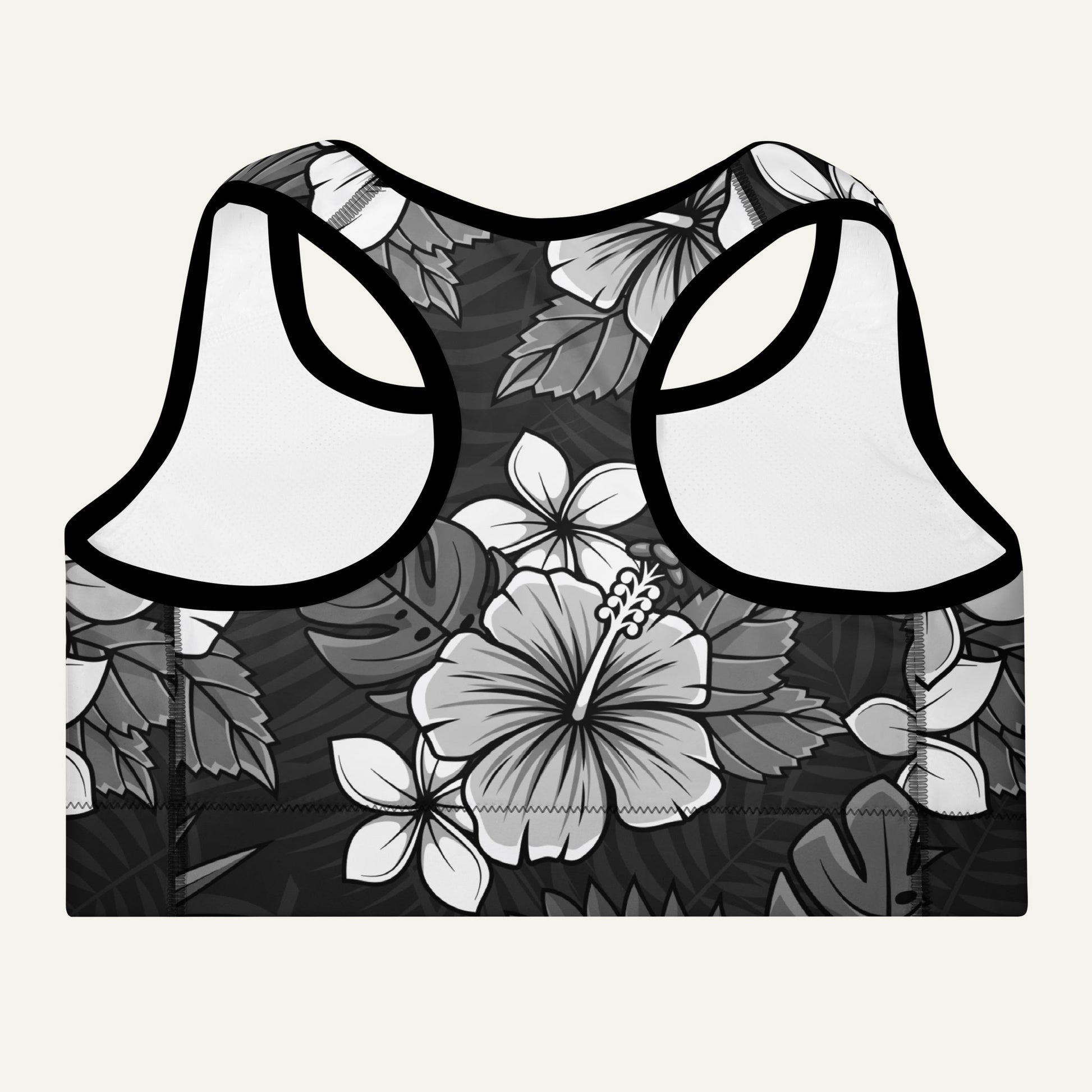 Charcoal Tropical Florals Padded Sports Bra - Ministry of Sweat