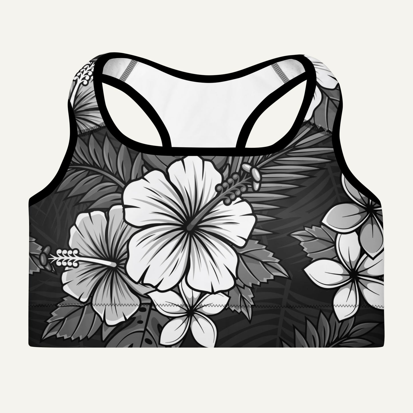 Charcoal Tropical Florals Padded Sports Bra - Ministry of Sweat