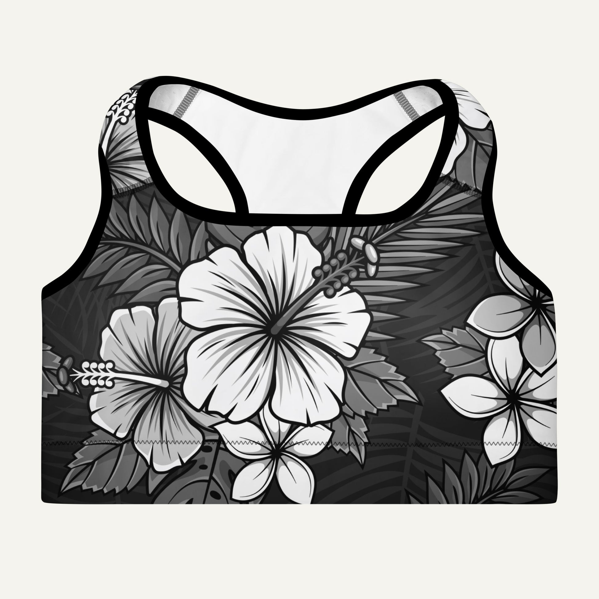 Charcoal Tropical Florals Padded Sports Bra - Ministry of Sweat