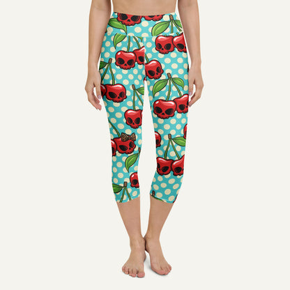 Cherry Skulls High-Waisted Capri Leggings