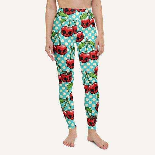 Cherry Skulls High-Waisted Leggings