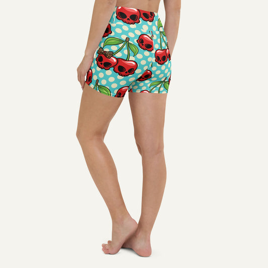 Cherry Skulls High-Waisted Shorts