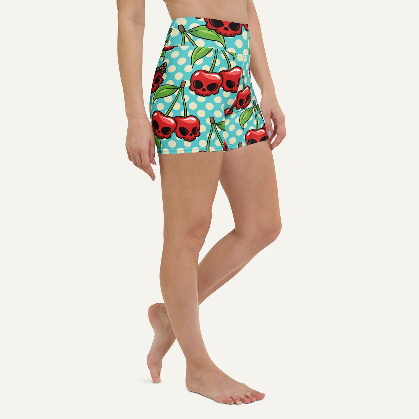 Cherry Skulls High-Waisted Shorts