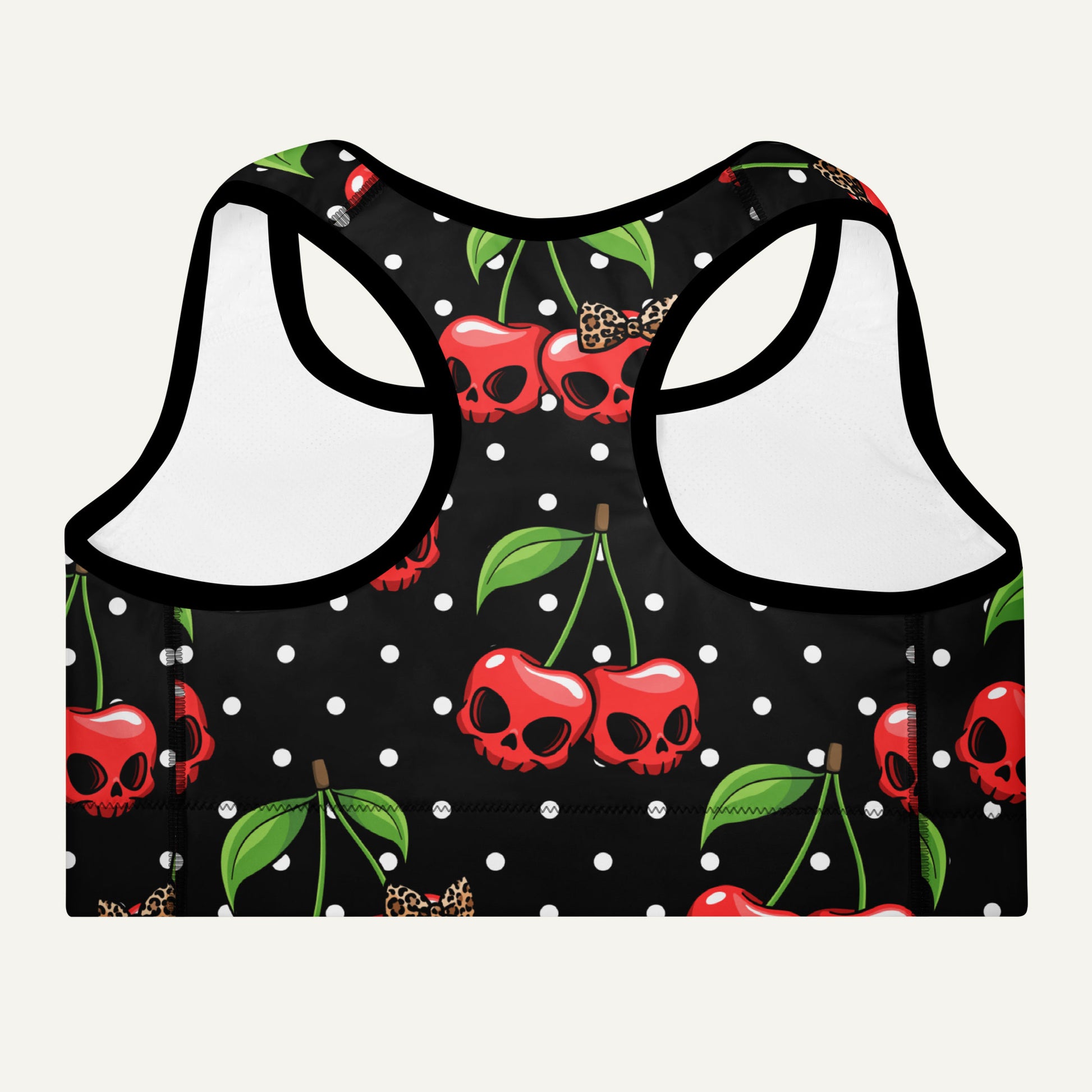 Cherry Skulls Padded Sports Bra - Ministry of Sweat