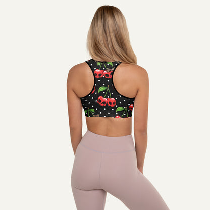 Cherry Skulls Padded Sports Bra - Ministry of Sweat