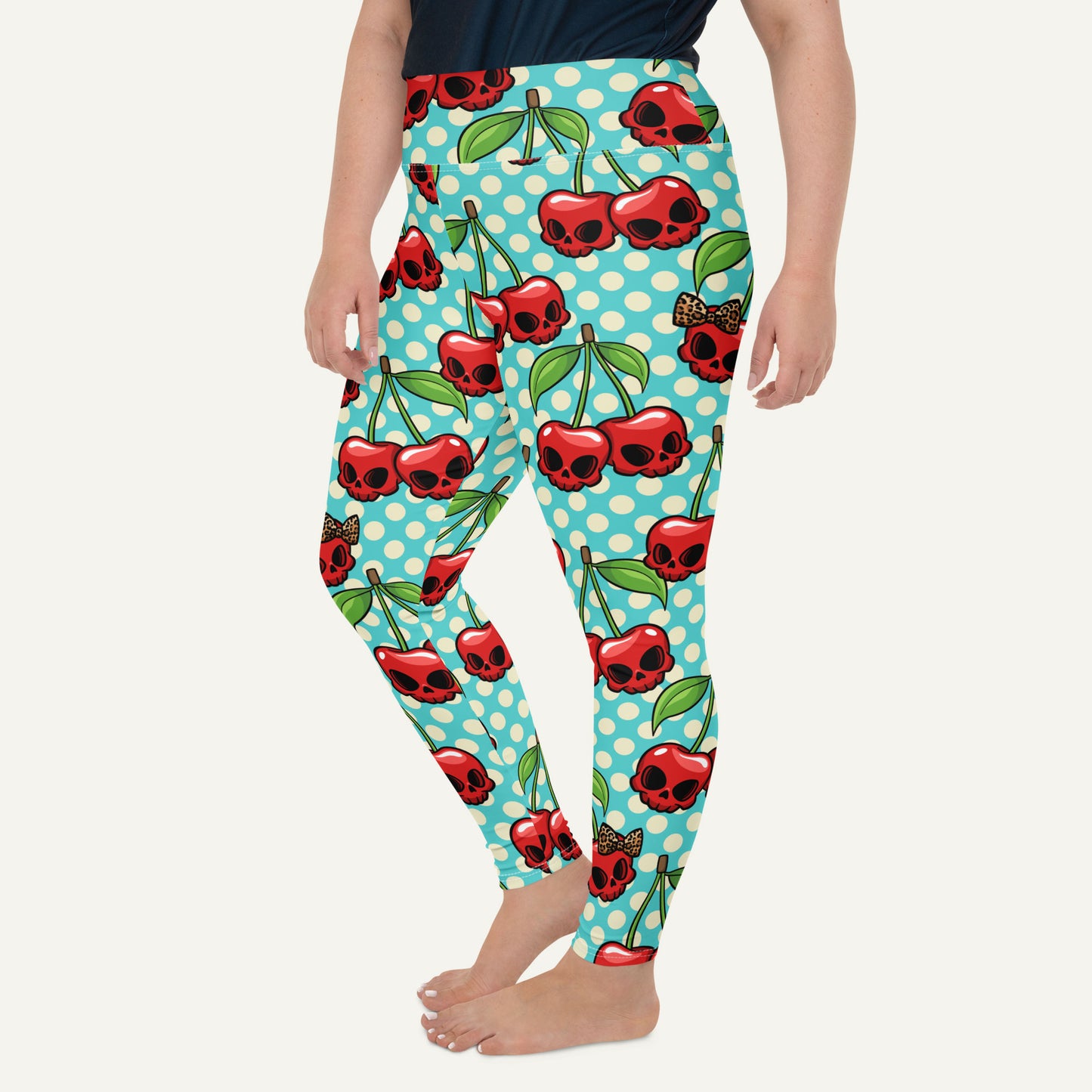 Cherry Skulls Plus Size Leggings