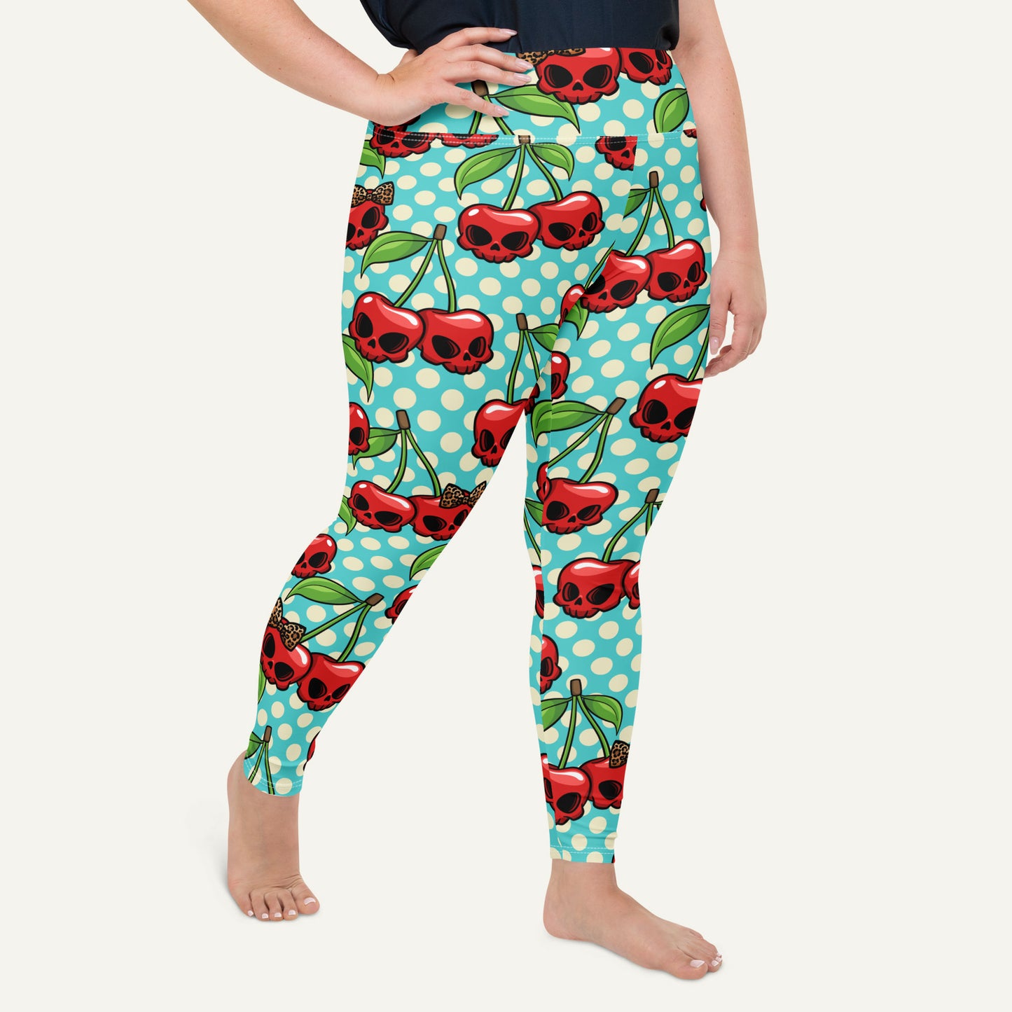 Cherry Skulls Plus Size Leggings