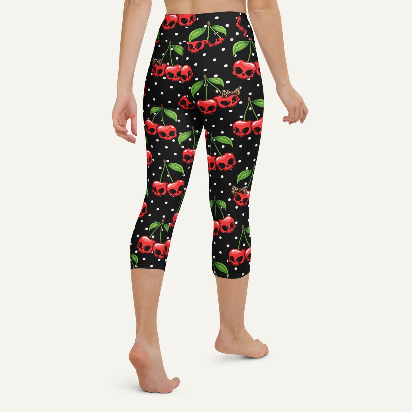 Cherry Skulls High-Waisted Capri Leggings - Ministry of Sweat