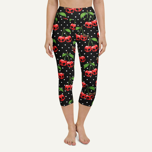 Cherry Skulls High-Waisted Capri Leggings - Ministry of Sweat