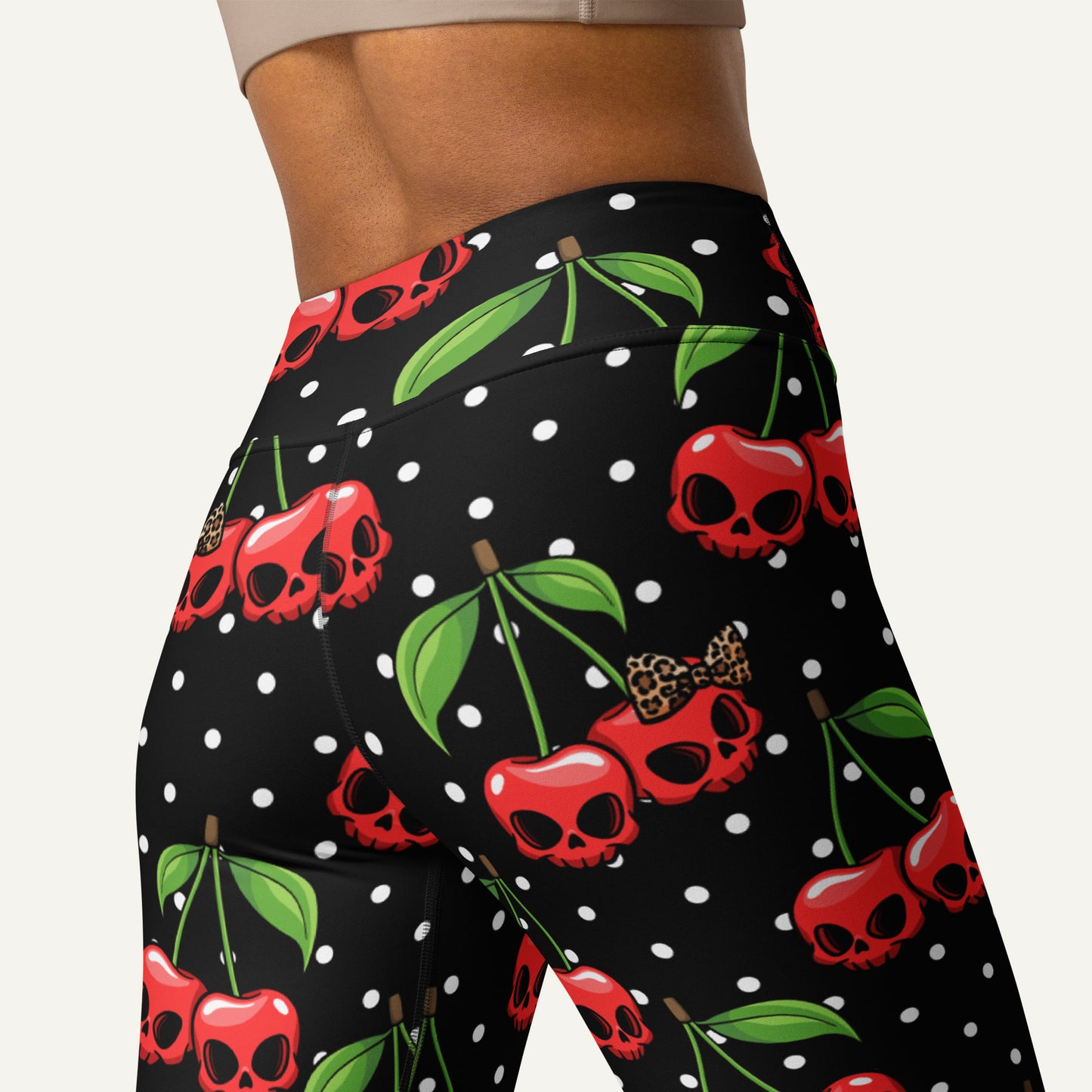 Cherry Skulls High-Waisted Leggings - Ministry of Sweat