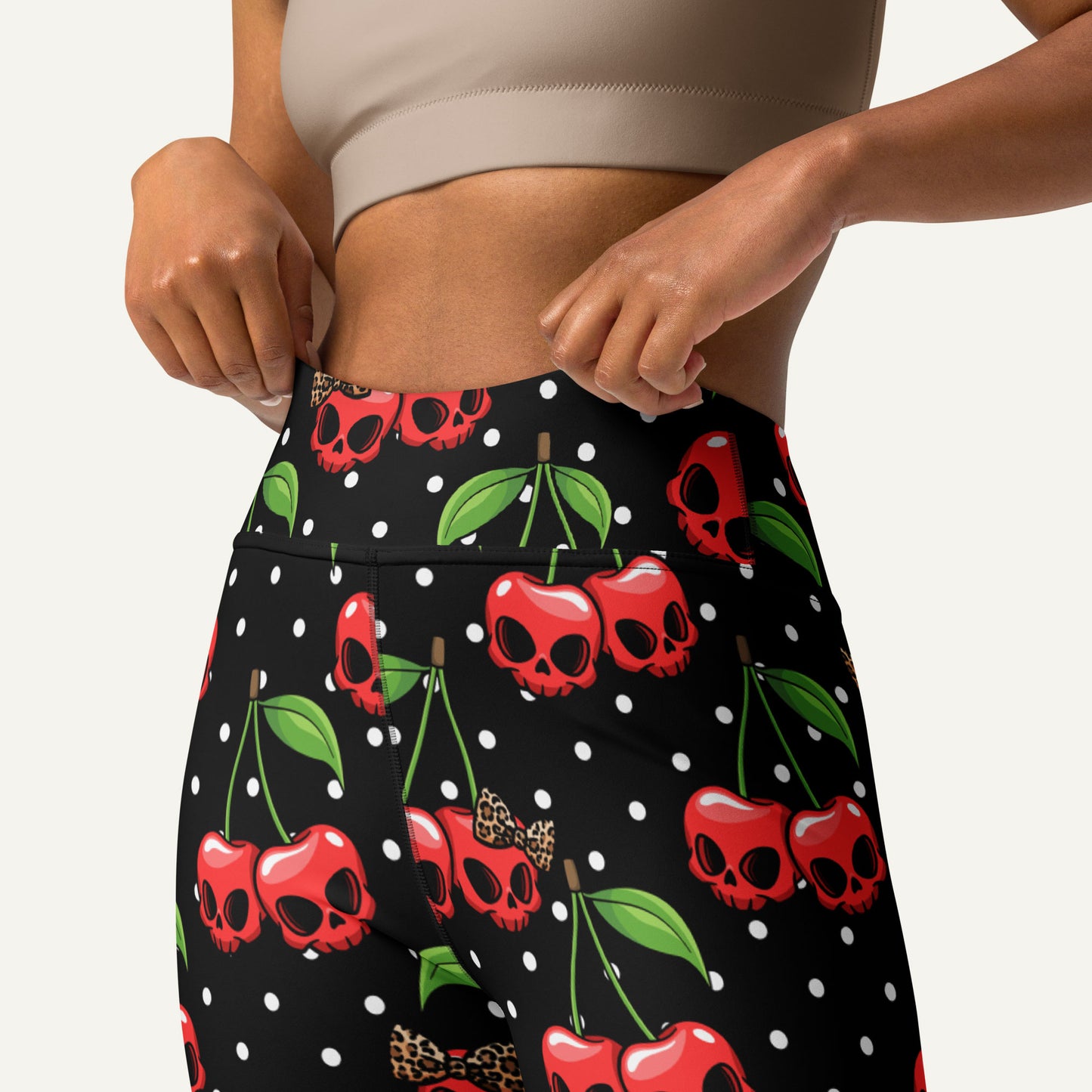Cherry Skulls High-Waisted Leggings - Ministry of Sweat