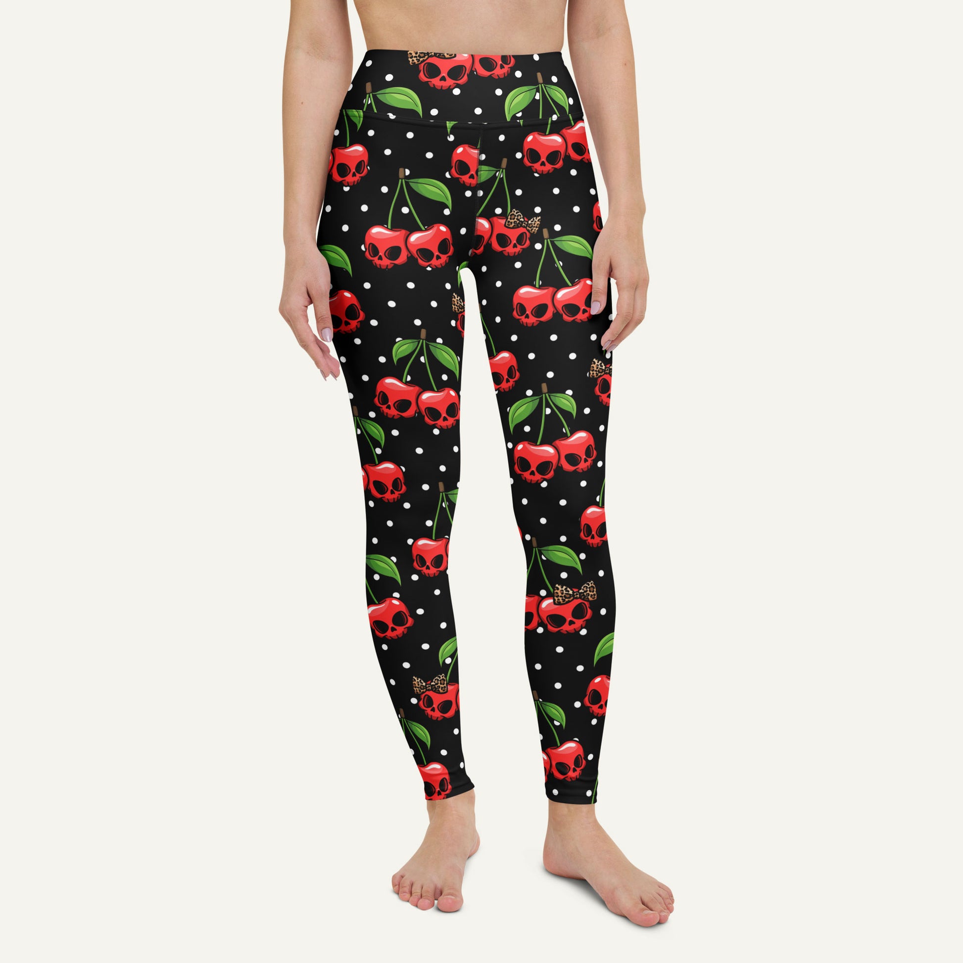Cherry Skulls High-Waisted Leggings - Ministry of Sweat