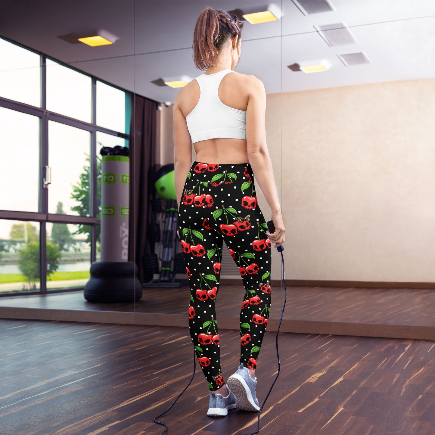 Cherry Skulls High-Waisted Leggings - Ministry of Sweat