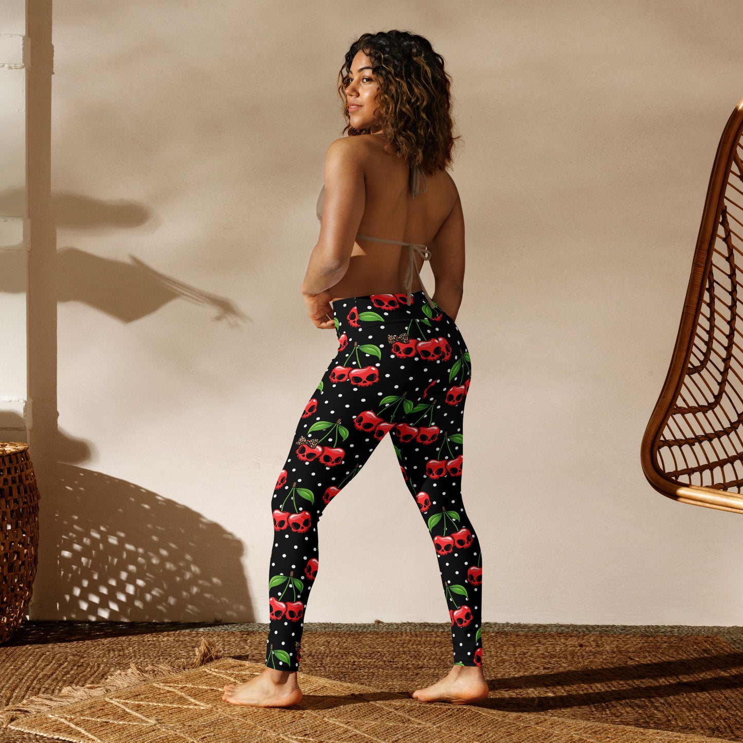 Cherry Skulls High-Waisted Leggings - Ministry of Sweat