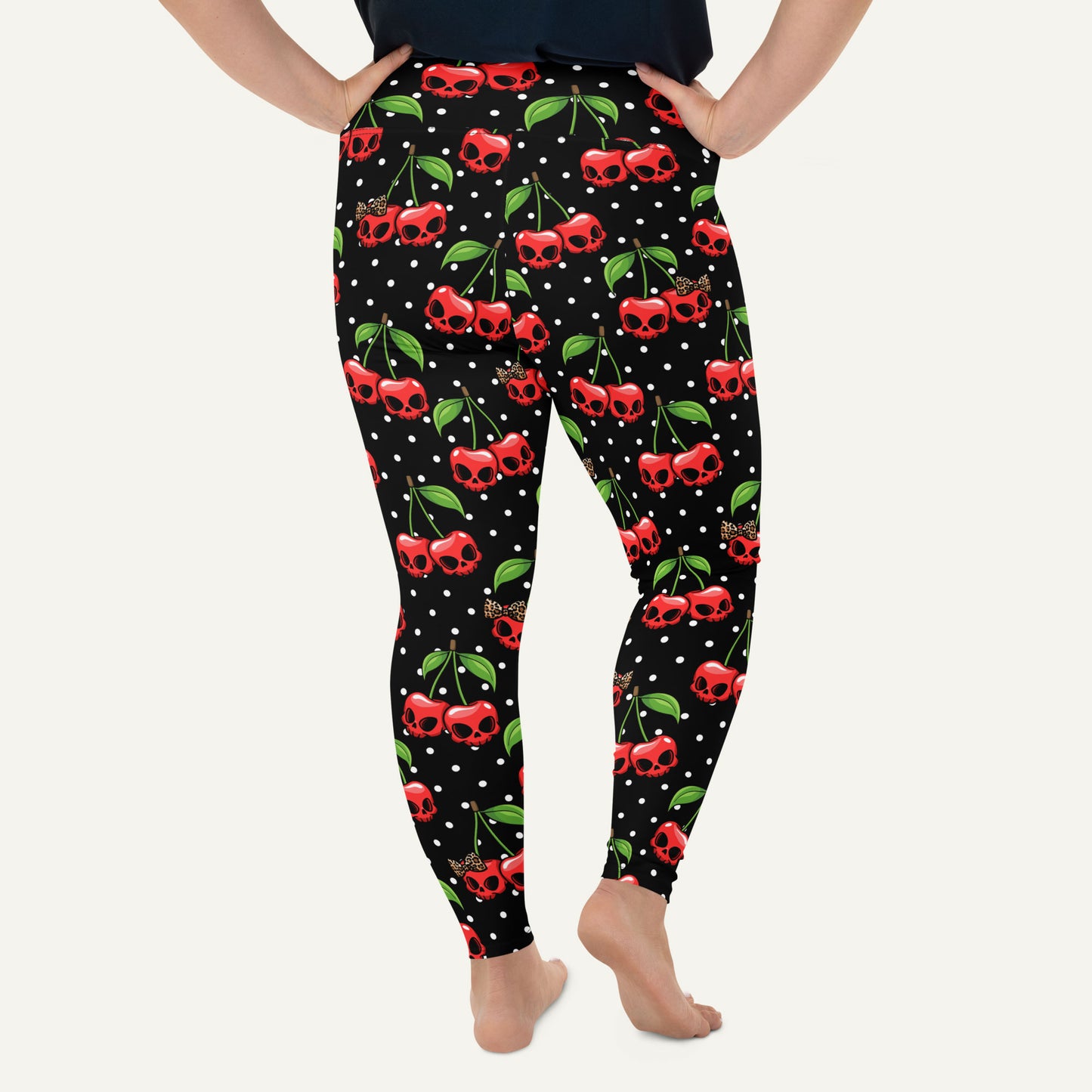 Cherry Skulls Plus Size Leggings - Ministry of Sweat
