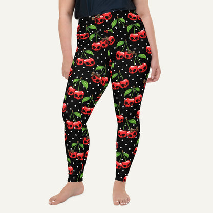 Cherry Skulls Plus Size Leggings - Ministry of Sweat