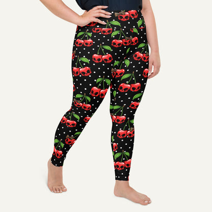 Cherry Skulls Plus Size Leggings - Ministry of Sweat